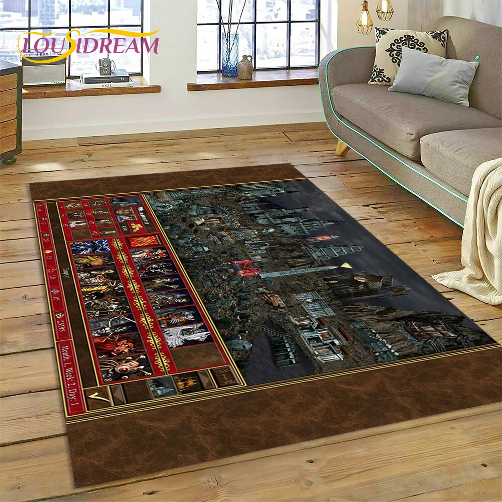 Heroes of Might & Magic Retro Gaming Rug – Non-Slip Floor Mat for Living Room, Bedroom & Sofa, 27 Designs & 9 Sizes
