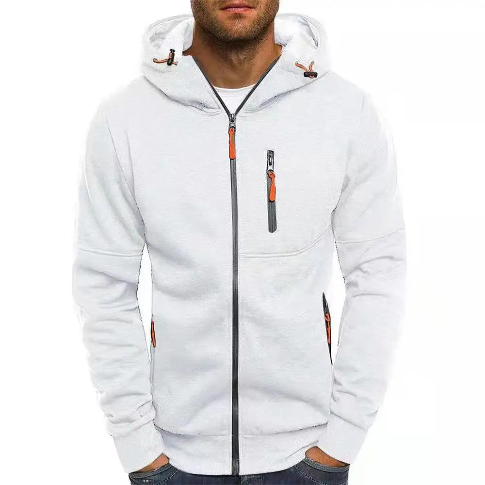 Men's Zip Hooded Sweatshirt Jacket — Casual Everyday Zip-Up Hoodie