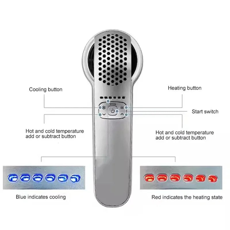 Hot & Cold Facial Hammer Skin Rejuvenation Device – Pore Tightening, Lifting & Anti-Aging Face Massager