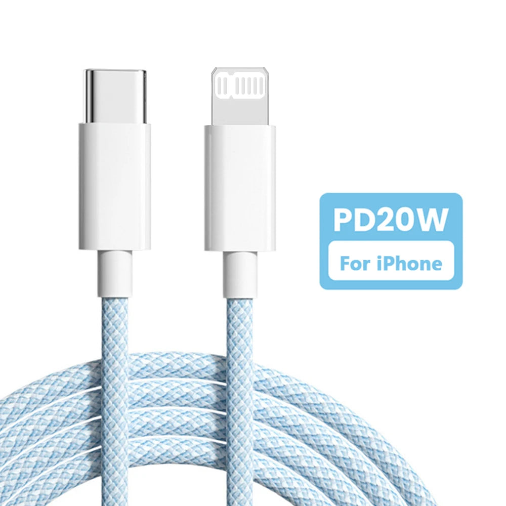 PD 20W USB-C to Lightning Cable — Fast Charging for iPhone & iPad