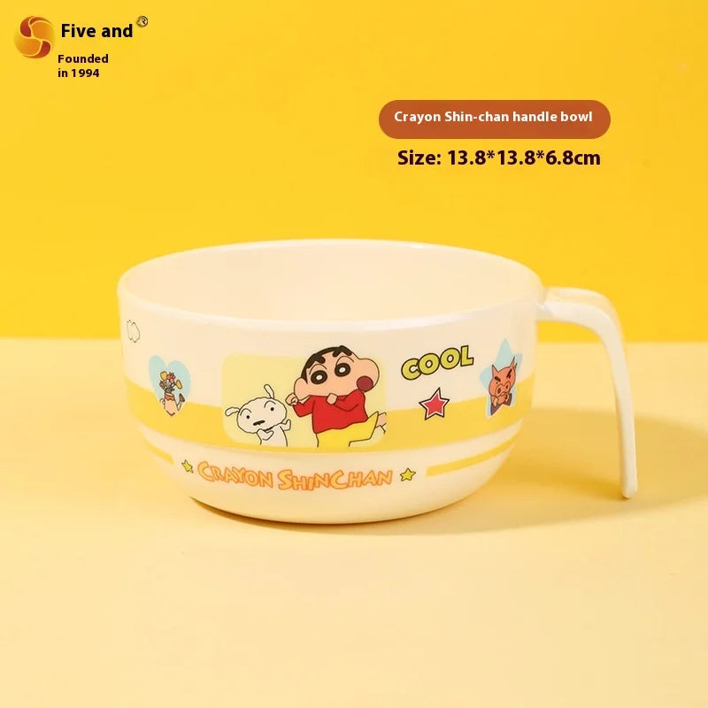 Crayon Cartoon Children's Bowl Set — Soup Bowl & Divided Plate