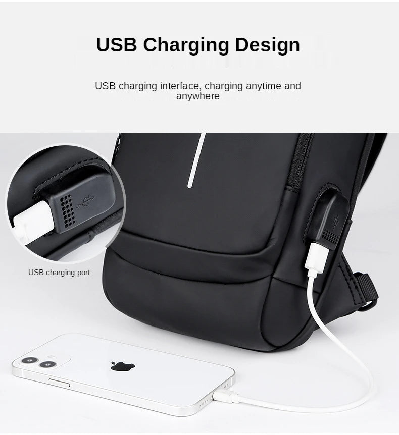 Men's Anti-Theft PU Leather Crossbody Bag – Multifunctional Shoulder & Chest Bag