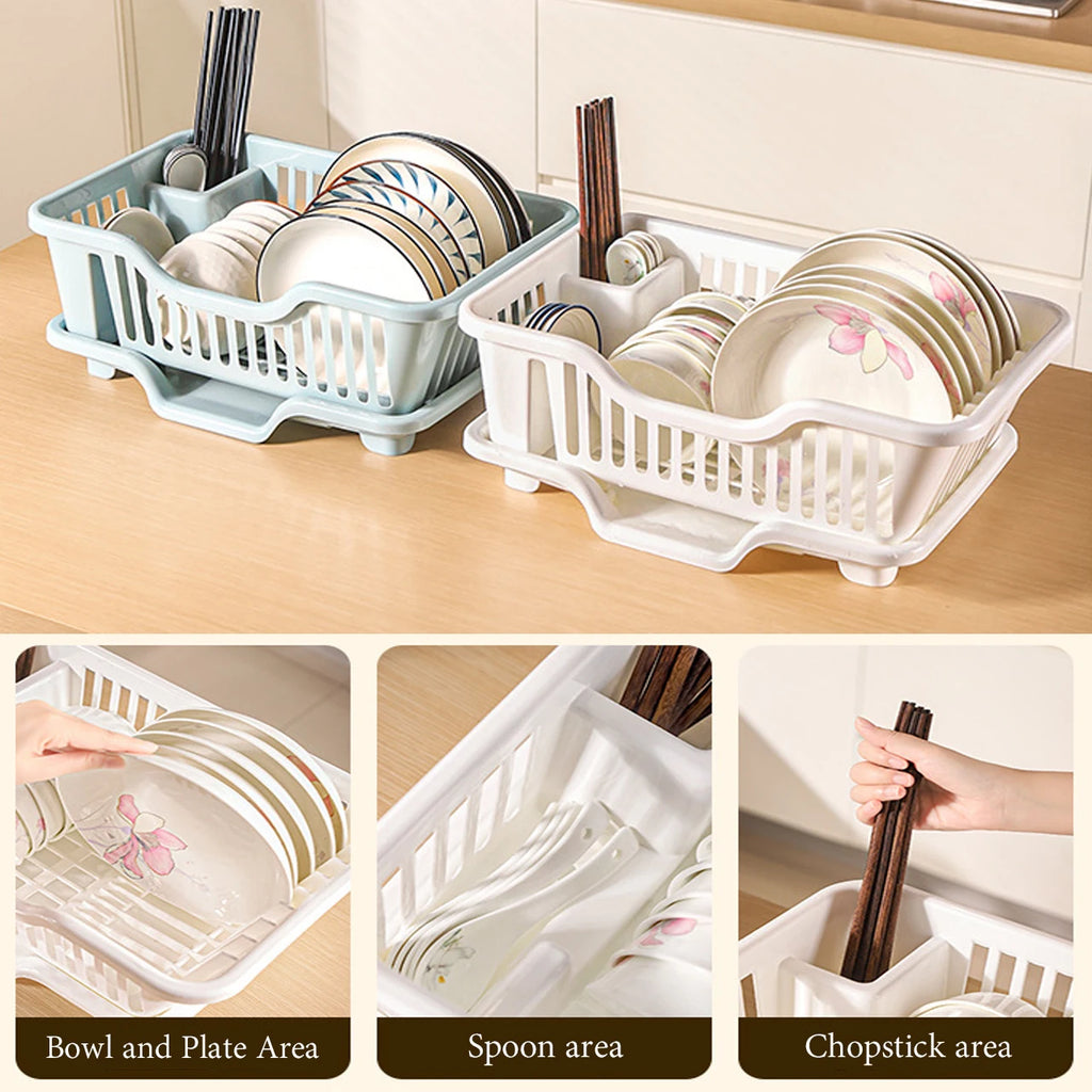Kitchen Sink Drain Bowl Rack – Countertop Tableware Organizer for Plates, Bowls, Chopsticks & Spoons
