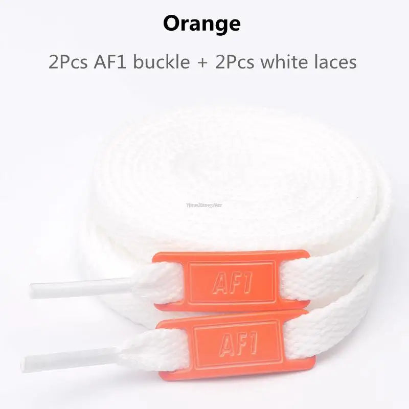 AF1 Shoelaces Combination Set — White Flat Laces & Shoe Decoration for Air Force One Sneakers