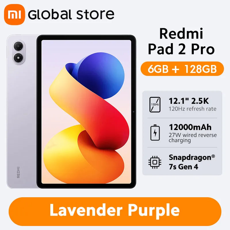 Xiaomi Redmi Pad 2 Pro 12.1" 2.5K Tablet – Snapdragon 7s Gen 4, 12000mAh, 33W
