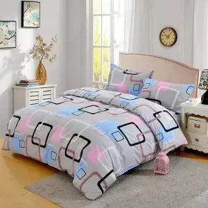 Plaid Print Duvet Cover – Lightweight Polyester-Cotton Bedding Bag, 24 Colors & 3 Sizes
