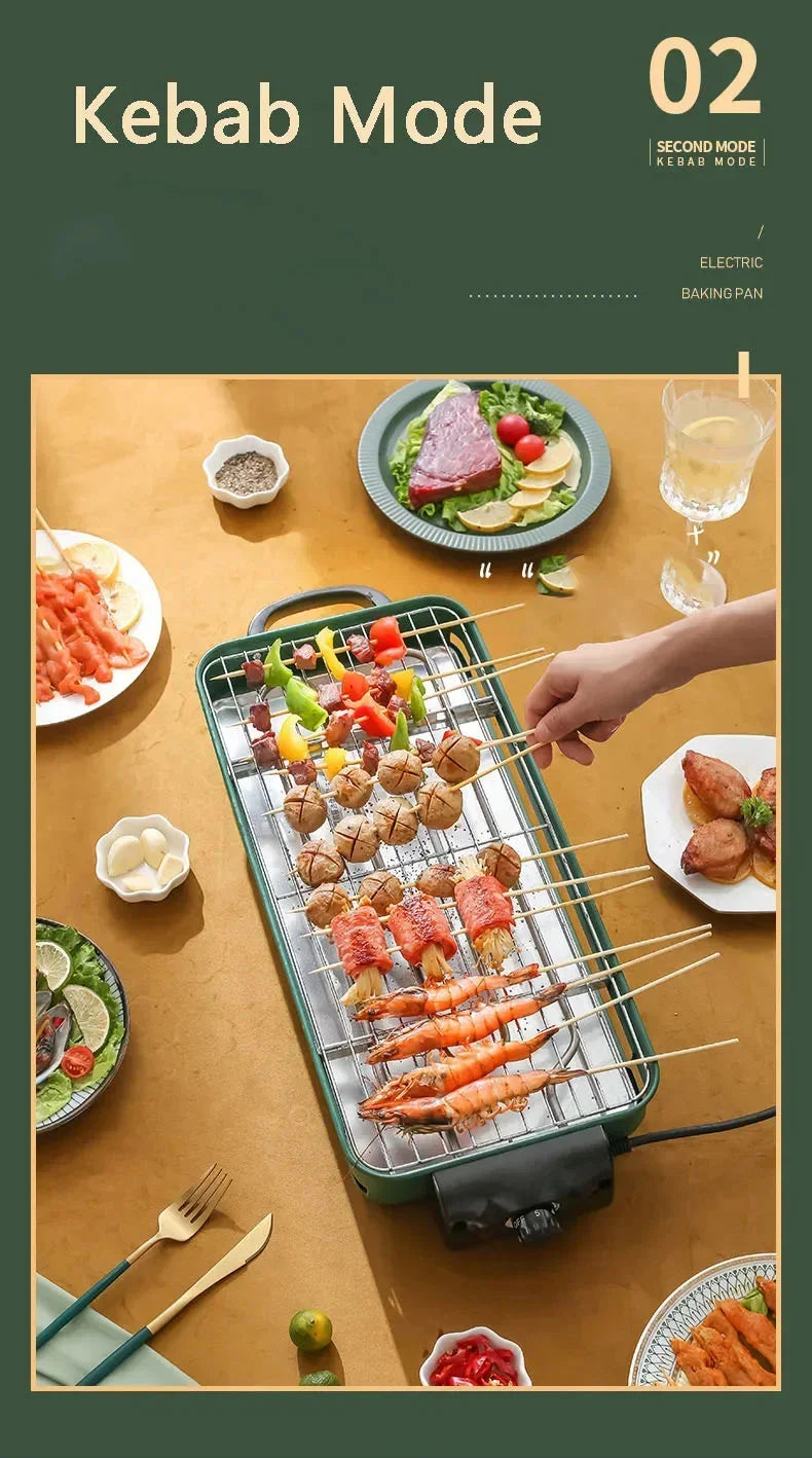 220V 1500W Smokeless Electric BBQ Grill – Korean-Style Indoor Barbecue Rack & Oven