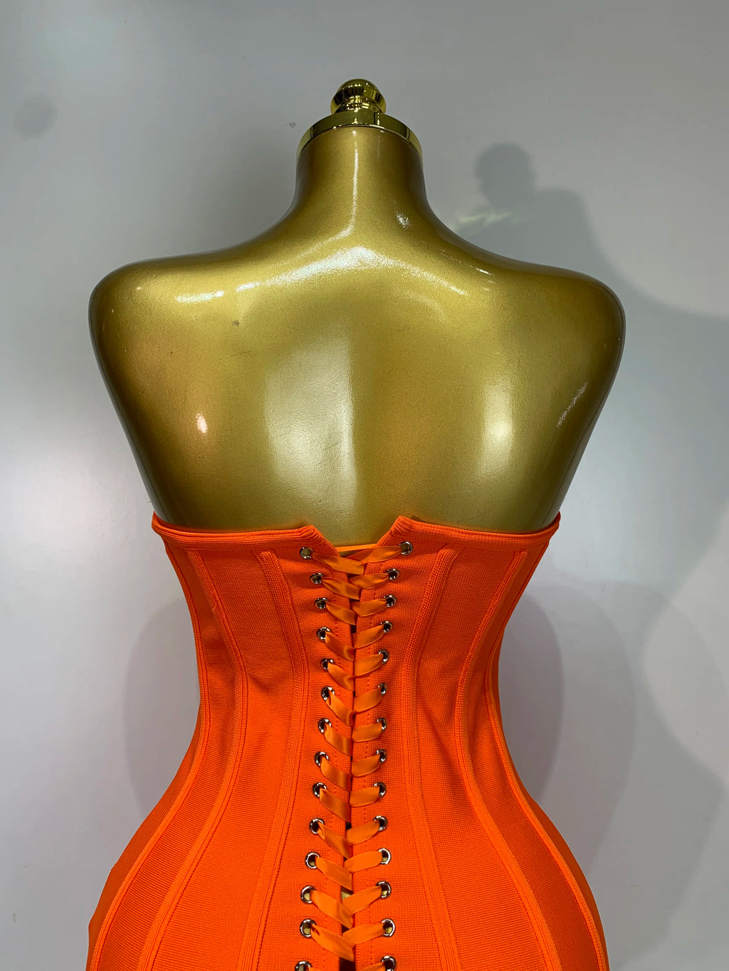 Flower Embellished Strapless Bandage Mini Dress — Backless Bodycon Celebrity Party Dress