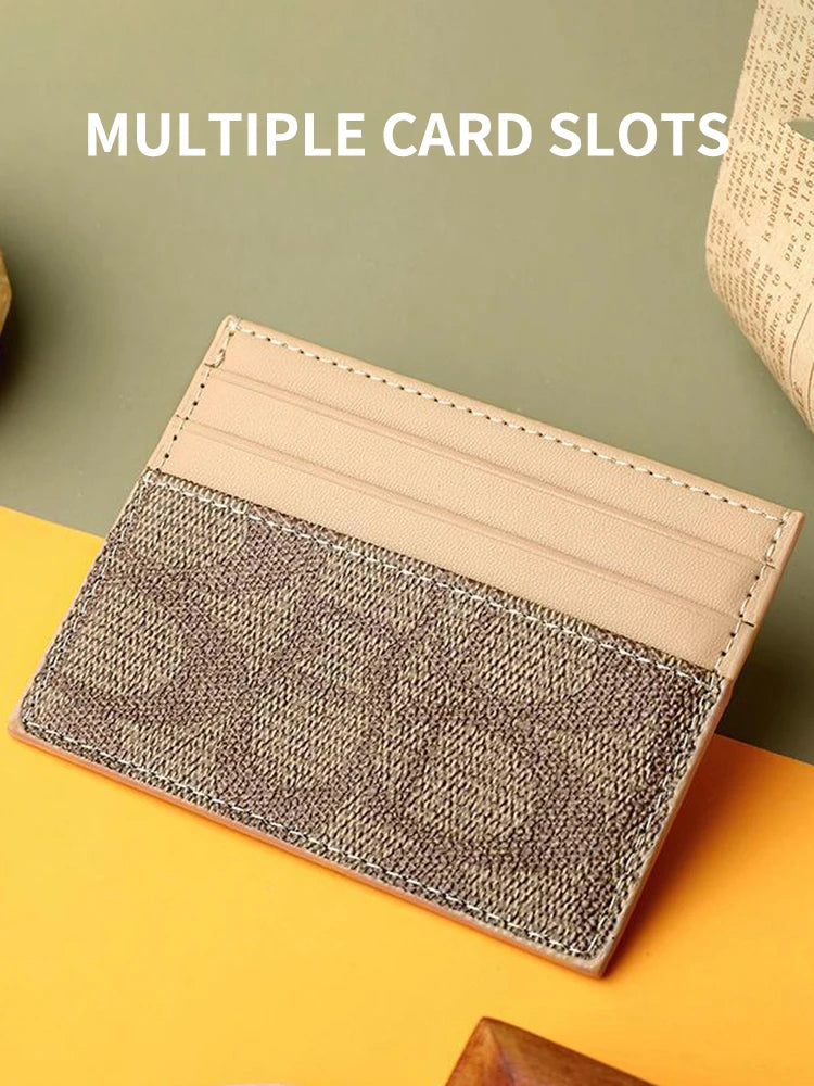 Women's Multi-Function PU Leather Card Holder Wallet – Short Coin Purse in Black & Khaki