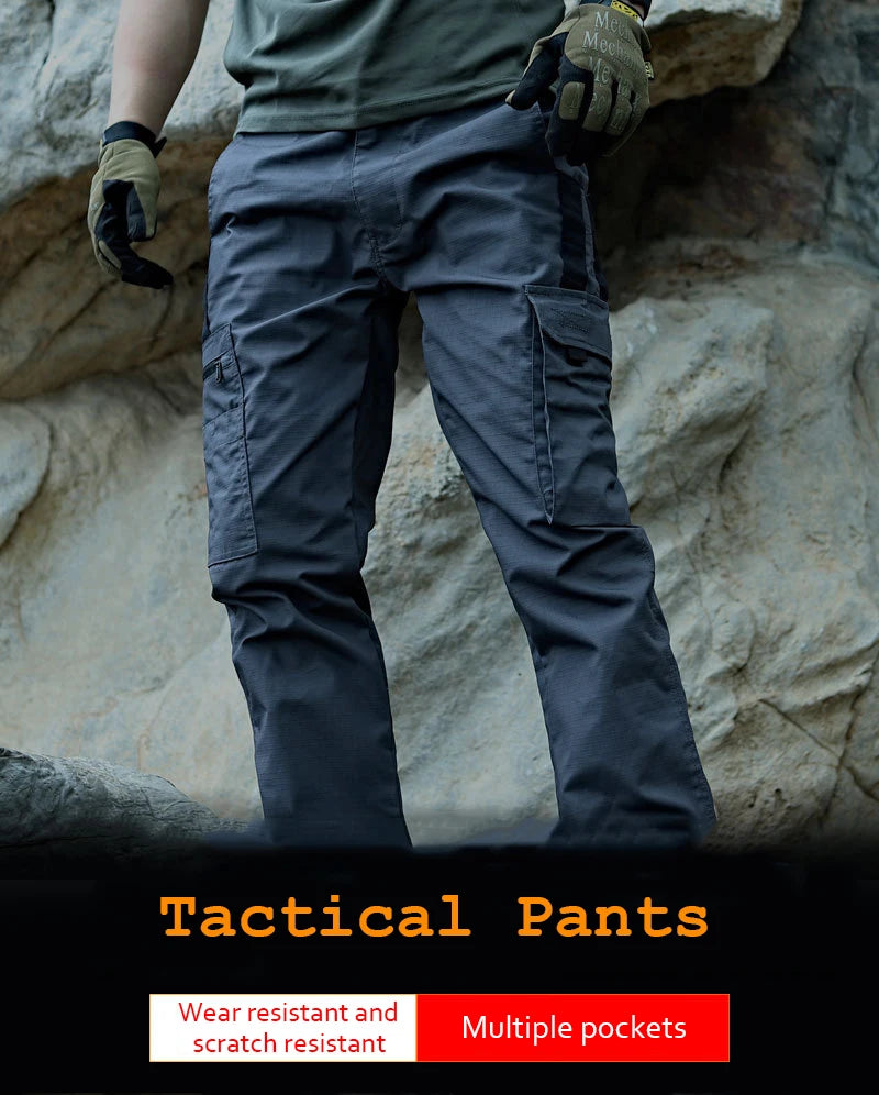 Men's Tactical Waterproof Cargo Work Pants — Multi-Pocket Outdoor Hiking Trousers for Spring, Autumn & Winter