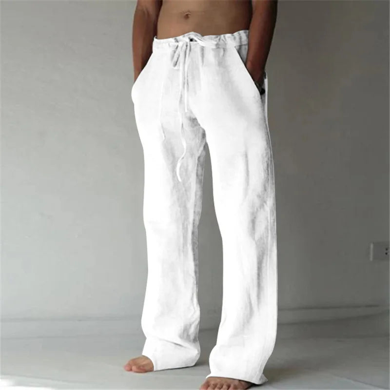 Men's Cotton Linen Casual Pants — Lightweight Breathable Trousers