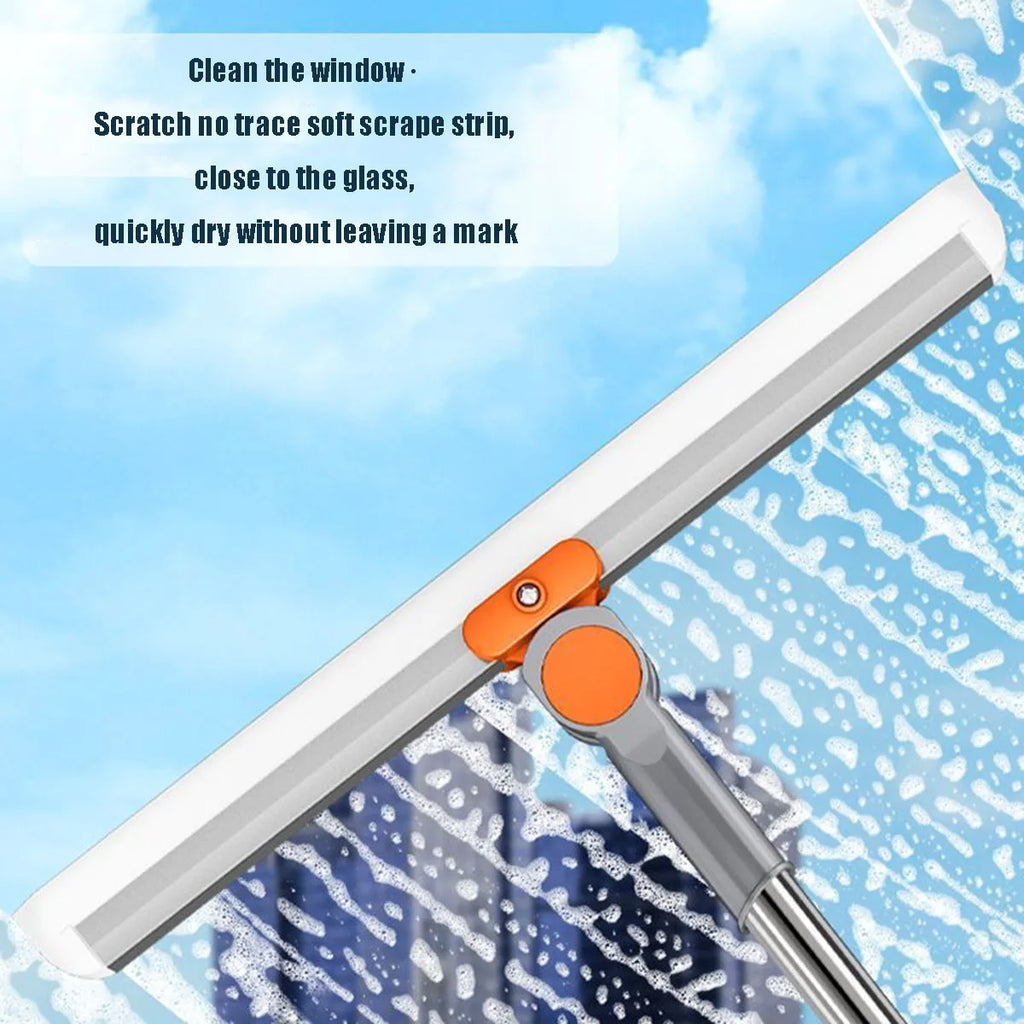 Silicone Scraper Broom Magic Wiper – High-Reach Floor Mop, Glass Wiper & Bathroom Sweeper