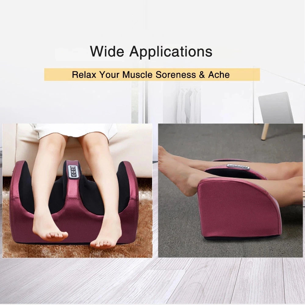 Electric Shiatsu Foot Massager — Heated Kneading Roller for Calf & Foot Pain Relief