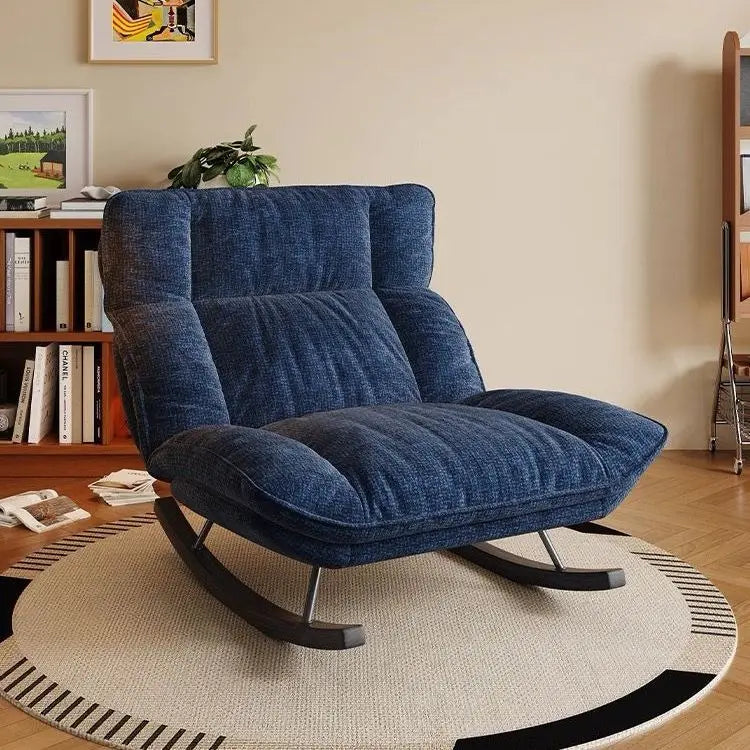 Adjustable Folding Rocking Chair with Cushioned Seat