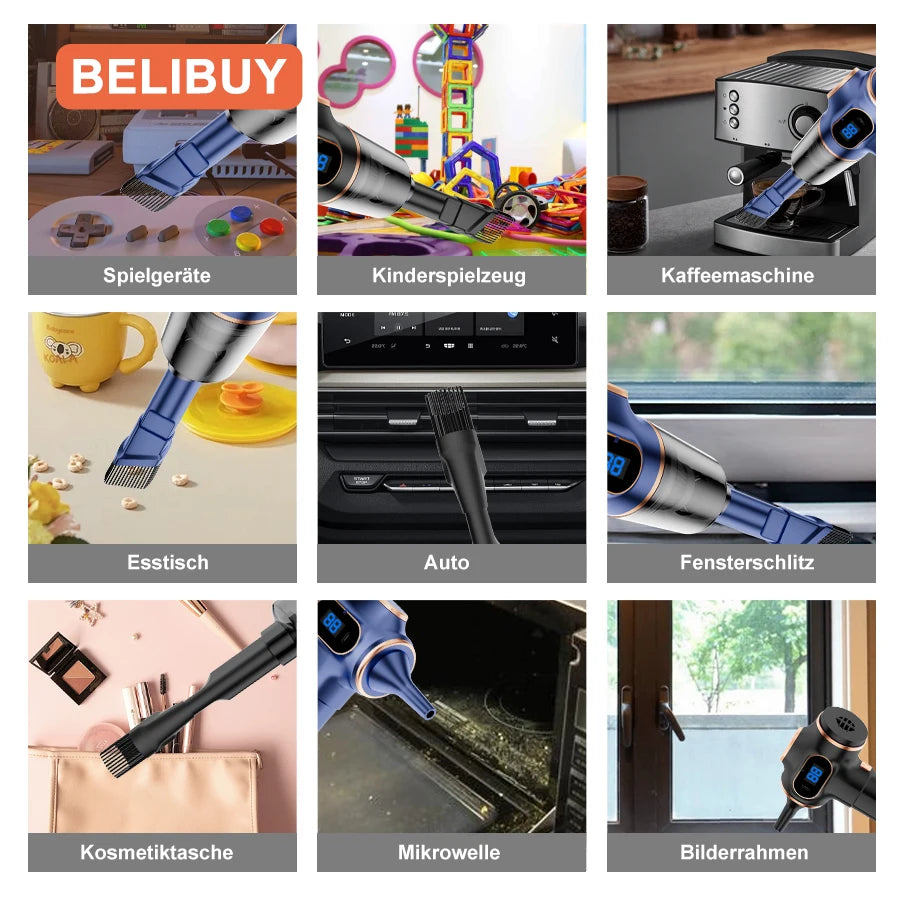Wireless Car Vacuum Cleaner — Portable Cordless ABS Handheld Vacuum for Car & Home