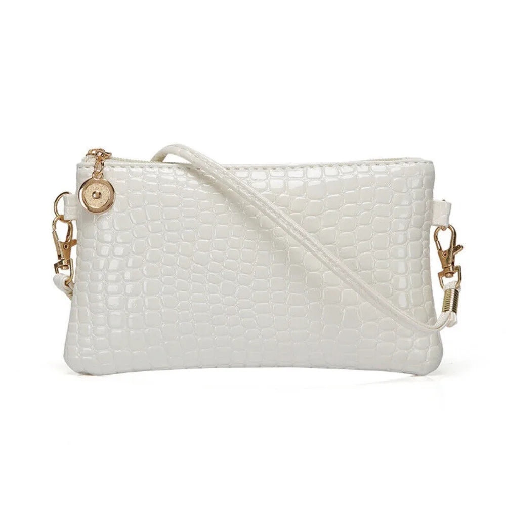 Slim PU Baguette Satchel Shoulder Bag – Elegant Zipper Purse for Women
