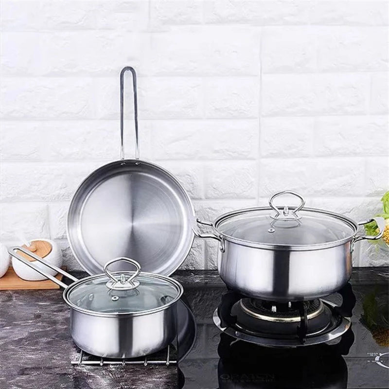 Stainless Steel Cookware Set – Soup Pot & Milk Pan