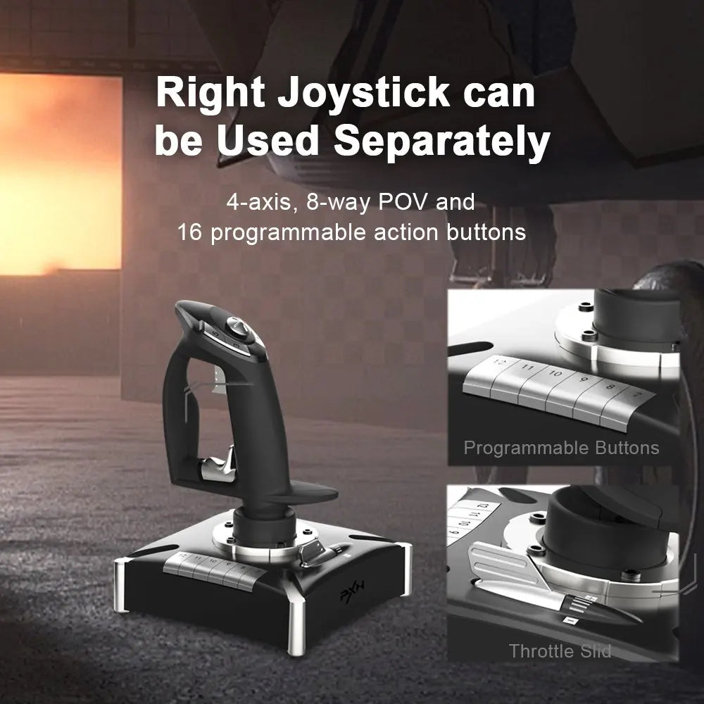 PXN 2119 PRO Flight Simulator Joystick – Vibration Gamepad for PC & PS4