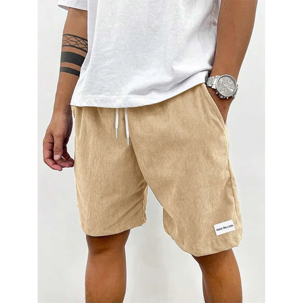 Men's Corduroy Basketball Shorts — Textured Casual Sport Shorts
