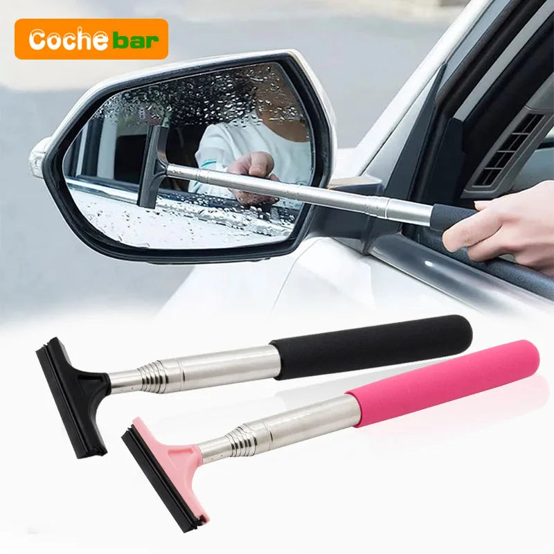 Telescopic Car Rearview Mirror Wiper & Window Cleaning Brush – 21–98cm, 5 Colors