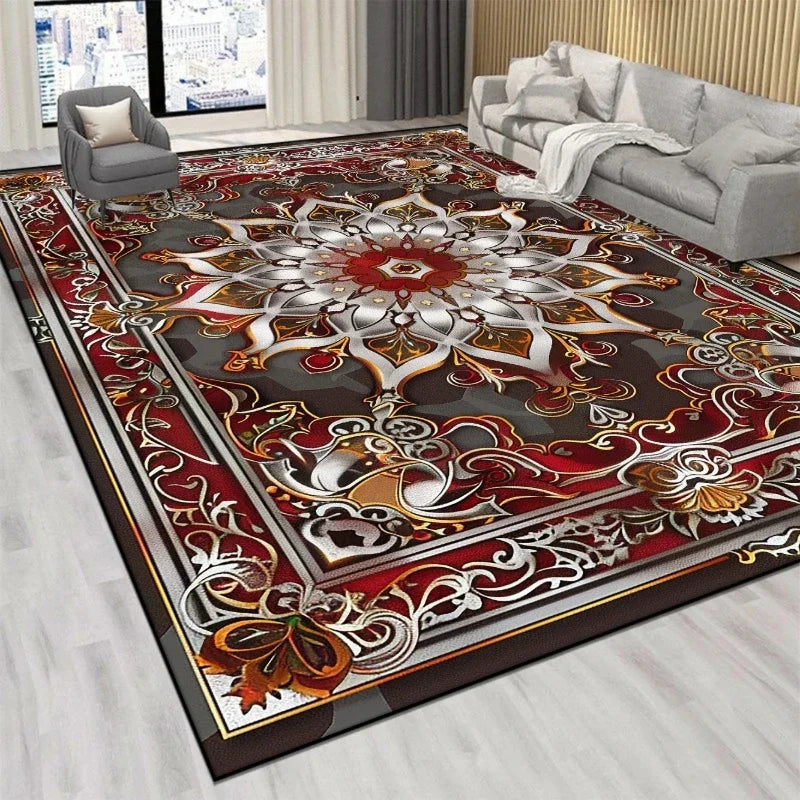 VIKAMA Persian Luxury Crystal Velvet Rug – Large Non-Slip Living Room & Bedroom Carpet, 5 Colors & 5 Sizes