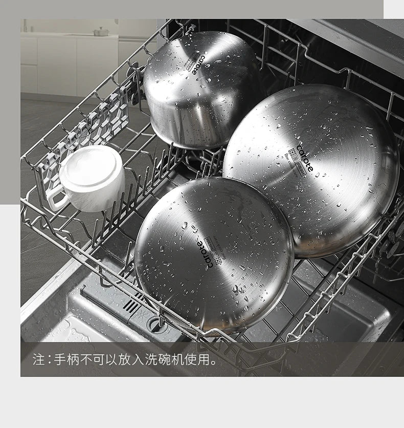 Stainless Steel Cookware Set – Detachable Handle & Nesting Design