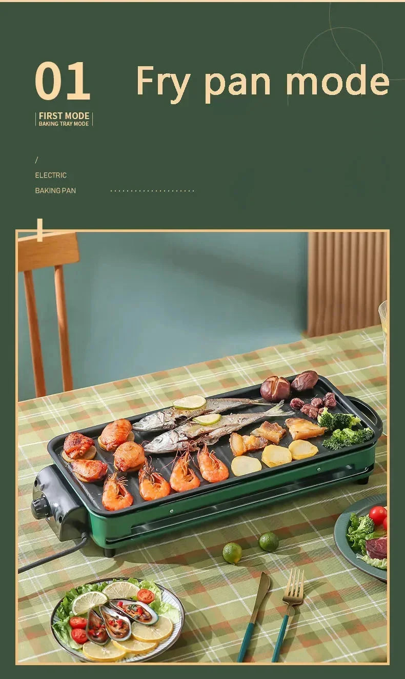 220V 1500W Smokeless Electric BBQ Grill – Korean-Style Indoor Barbecue Rack & Oven