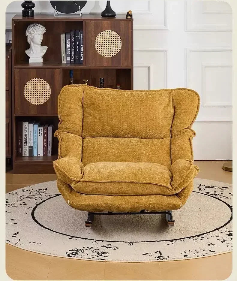 Adjustable Folding Rocking Chair with Cushioned Seat