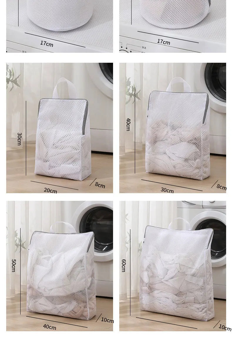 3D Drawstring Mesh Laundry Bag – Anti-Deformation Washing Machine Filter Bag (S/M/XL)