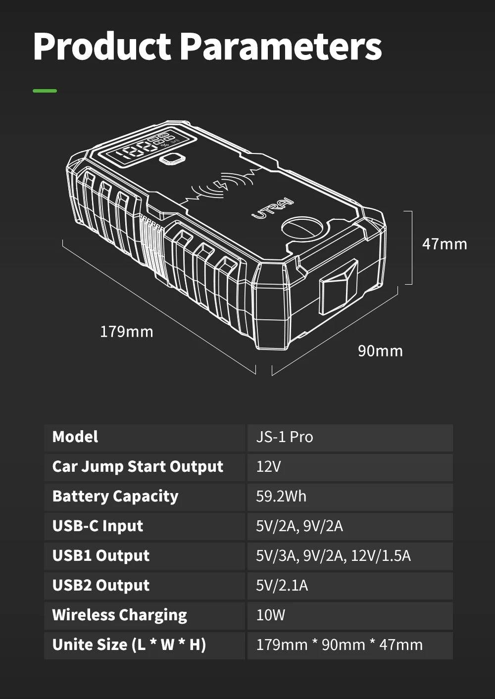 UTRAI 4000A Jump Starter — Portable 12V Car Battery Booster & Power Bank