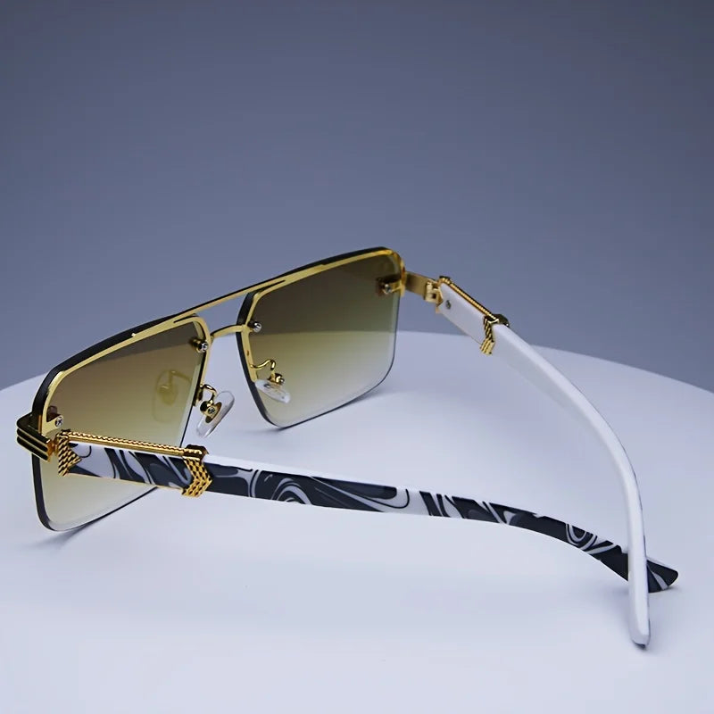 Fashion Rimless Sunglasses | Frameless Small Square UV Protection Shades for Men & Women