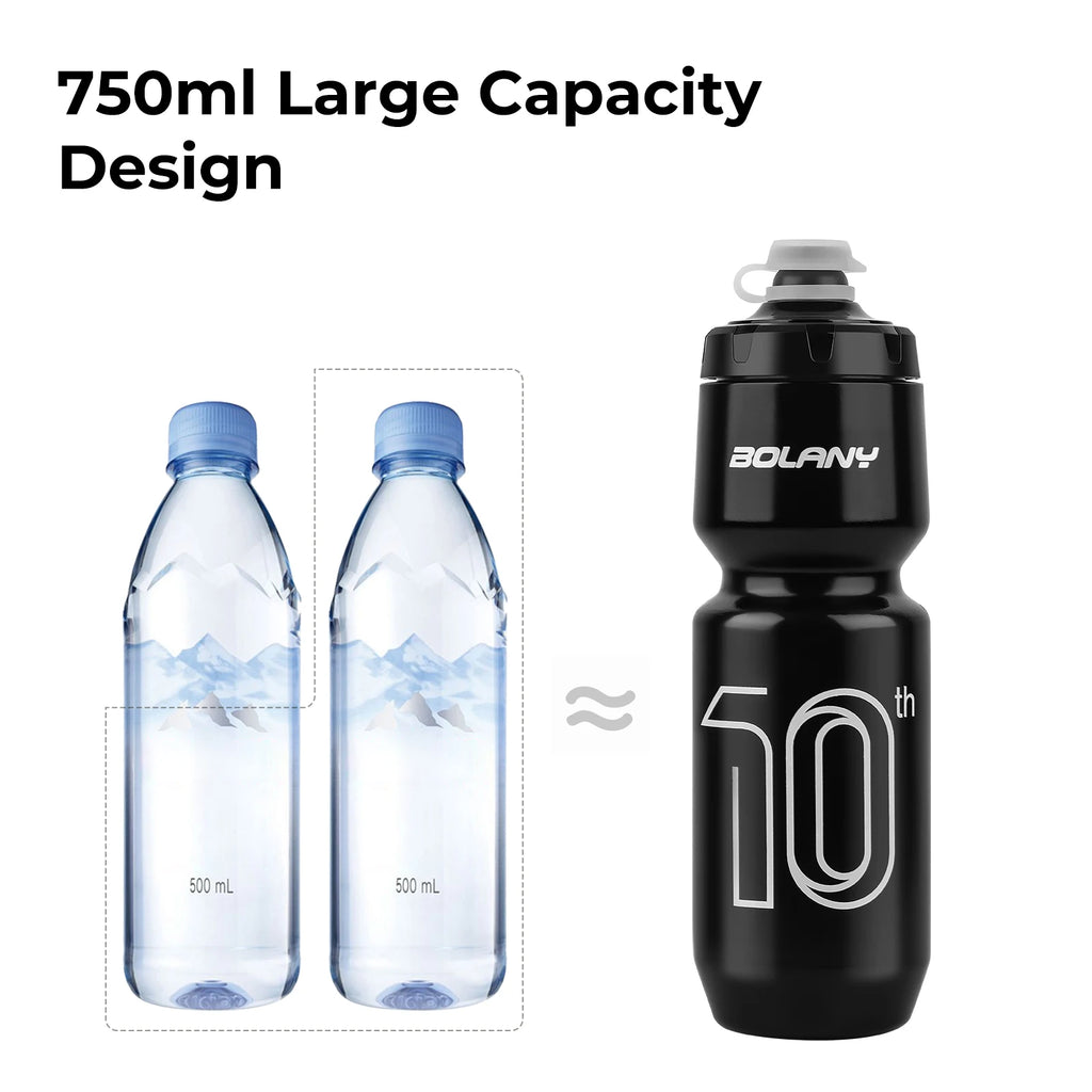 BOLANY 750ml Sports Cycling Squeeze Water Bottle – Lightweight Portable Outdoor Kettle with Lid