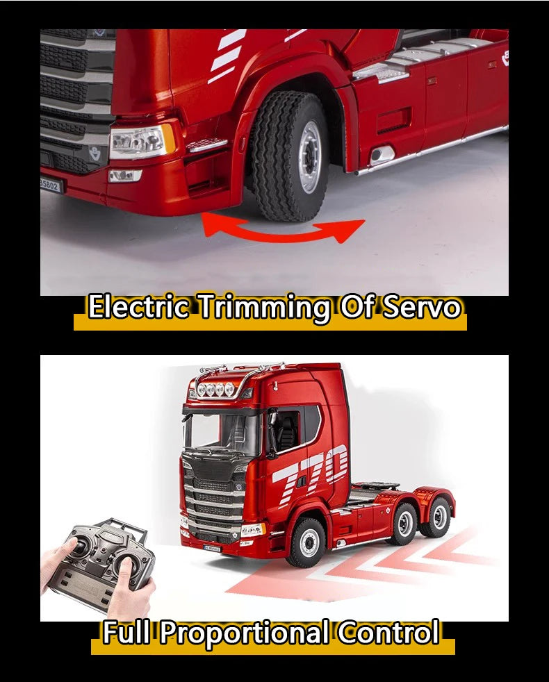 HUINA 1501 1/18 Scale 770S Alloy RC Engineering Tractor Truck with Light & Sound