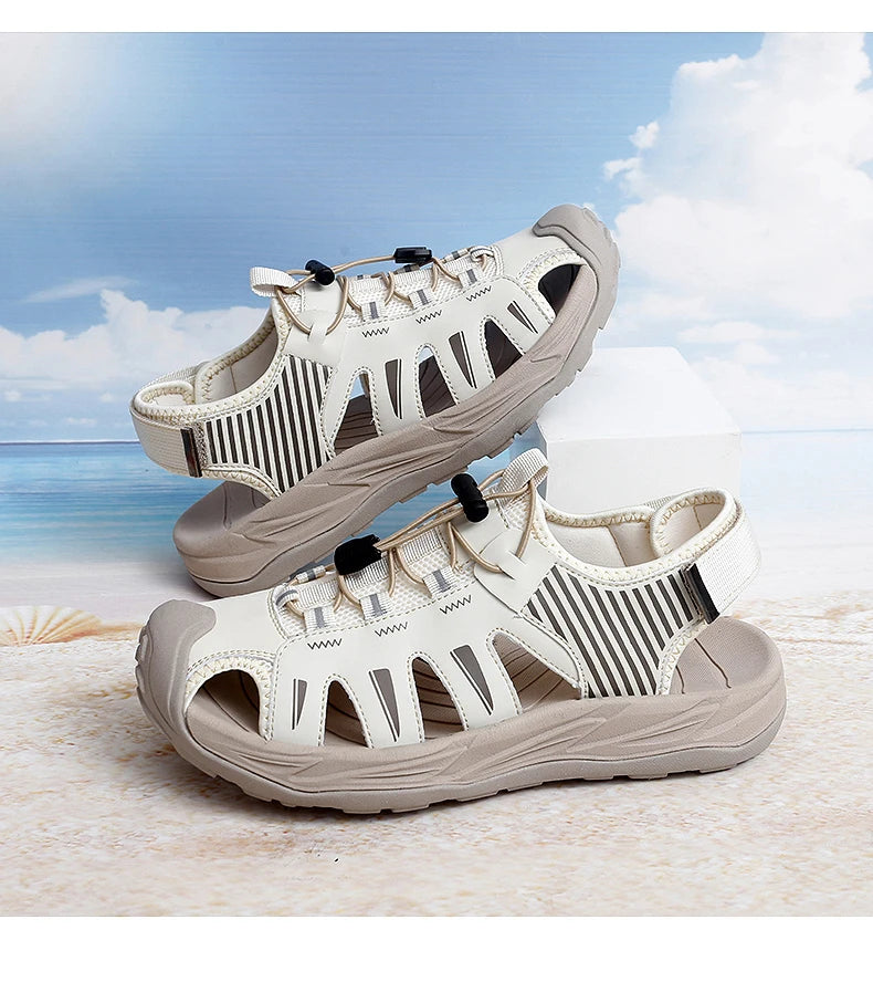 Men's Handmade Breathable Beach Sandals – Lightweight Soft Sole Outdoor Sandals