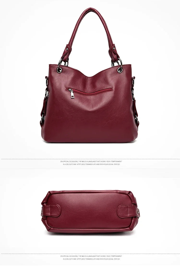 Large Capacity PU Leather Crossbody Tote Bag – Luxury Shoulder Bag for Women