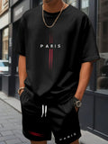 Men's 3D Gradient Print Short Sleeve T-Shirt & Shorts Set – Stylish Athletic Wear