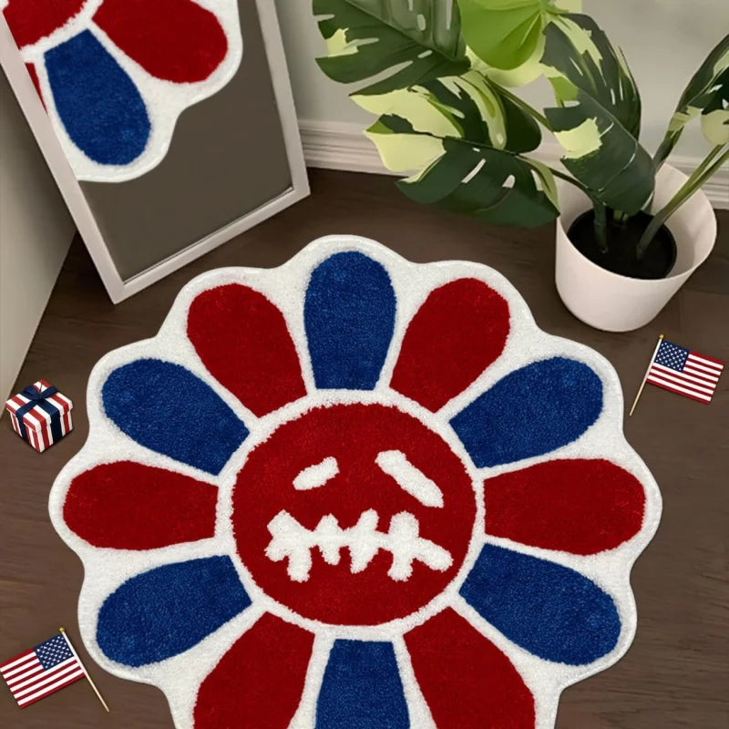 Dark Gothic Sunflower Rug – Absorbent Non-Slip Bath Mat & Bedside Carpet for Bedroom & Living Room