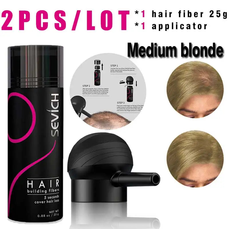 SEVICH Hair Building Fiber Set — Keratin Powder for Bald Spots & Hair Loss
