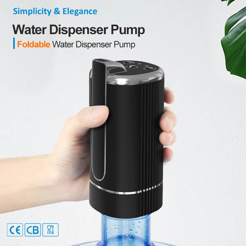 Mini Portable USB Water Dispenser Pump — Foldable Electric Bottle Pump for Home