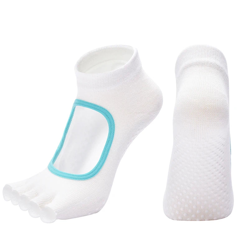 Women's Backless Yoga Socks – Cotton Five-Toe Grip