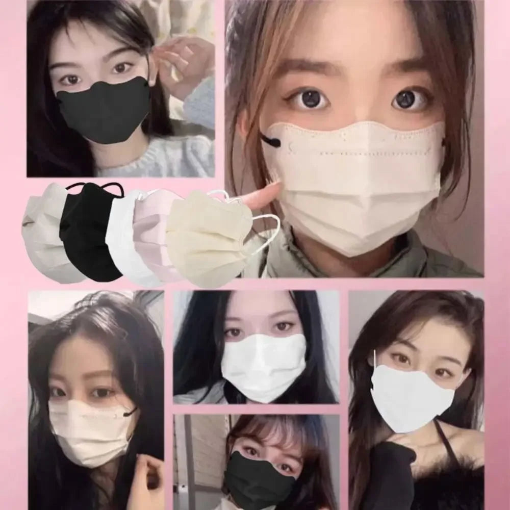 Butterfly-Shaped 3-Layer Disposable Face Masks — 50 Pack