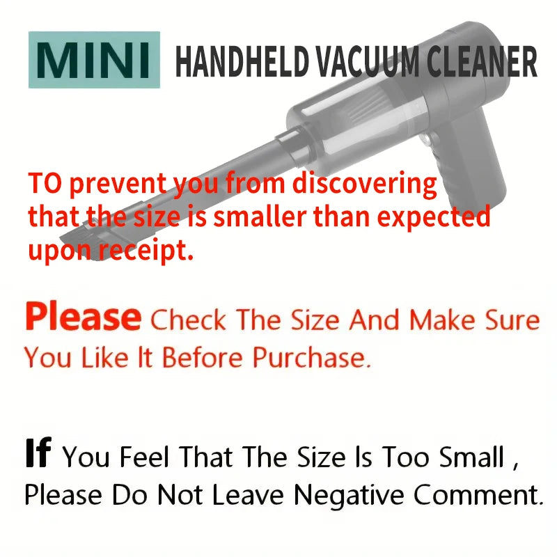 Portable Mini Car Vacuum Cleaner – USB-C Rechargeable