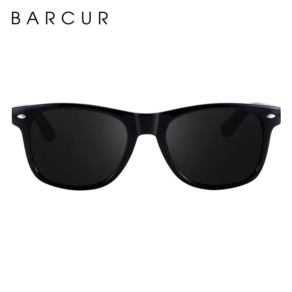 BARCUR Natural Wooden Polarized Sunglasses | Black Walnut UV400 Men's Eyewear