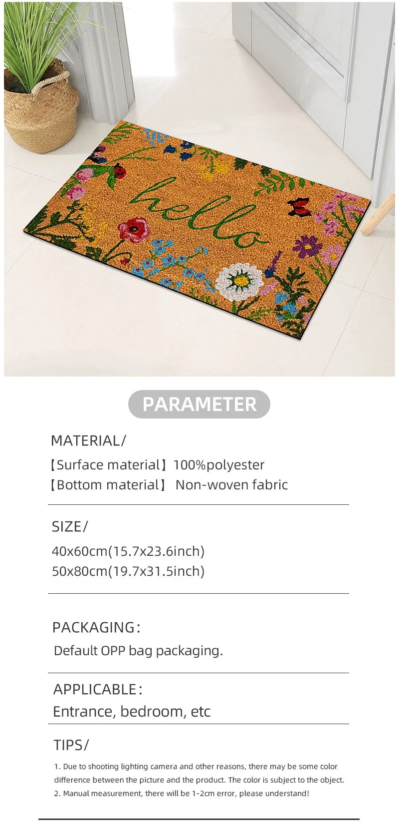Non-Slip Welcome Doormat – Durable Machine Washable Outdoor Entrance Mat for Home & Family