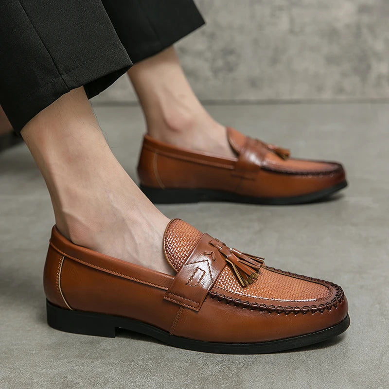 Men's Pointed-Toe Slip-On Dress Loafers