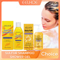 EELHOE Sulfur Shampoo & Shower Gel Set – Dandruff Removal, Oil Control & Deep Cleansing, 100ml + 227g