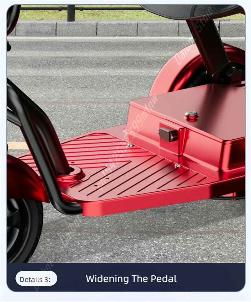 3-Wheel Folding Mobility Scooter for Seniors with Seat