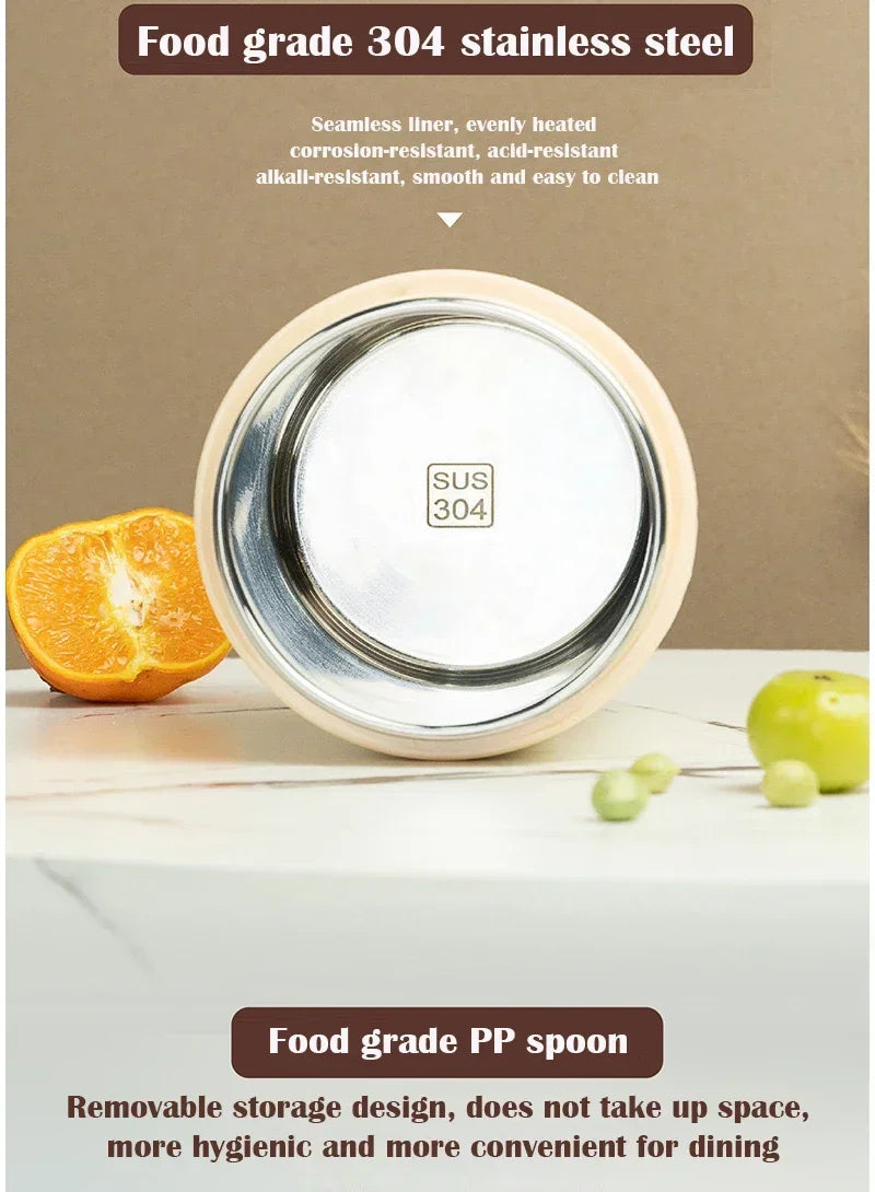 600ml USB Electric Heated Lunch Box – Stainless Steel Food Warmer with Constant Temperature Insulation, 5V/12V/24V