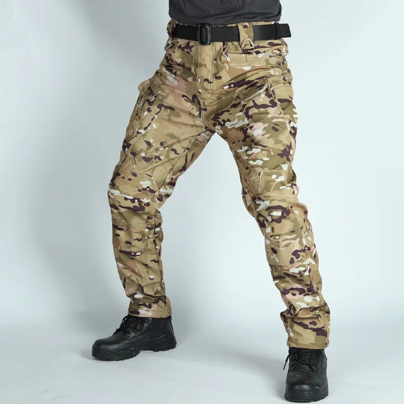 Men's Waterproof Soft Shell Tactical Jacket & Fleece Cargo Pants Set – Outdoor Hiking 5XL 6XL