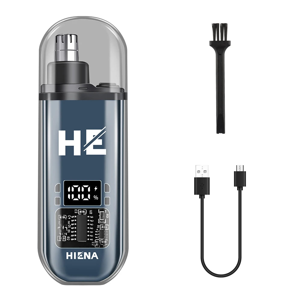 Mini Electric Nose Hair Trimmer – Rechargeable, Painless, USB-C, LED Display, Portable Pocket Size